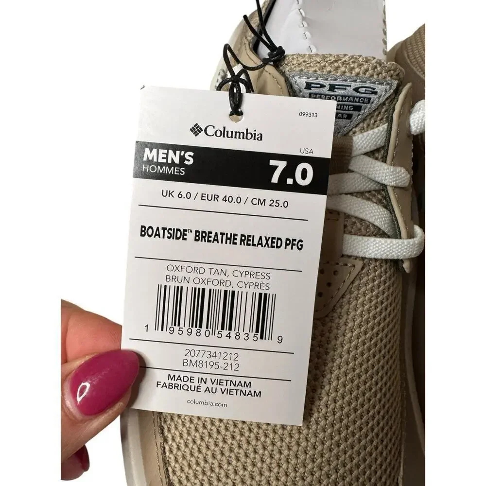 Columbia NEW Men's PFG Boatside™ Relaxed Shoes Size 7 Neutral Tan Lightweight